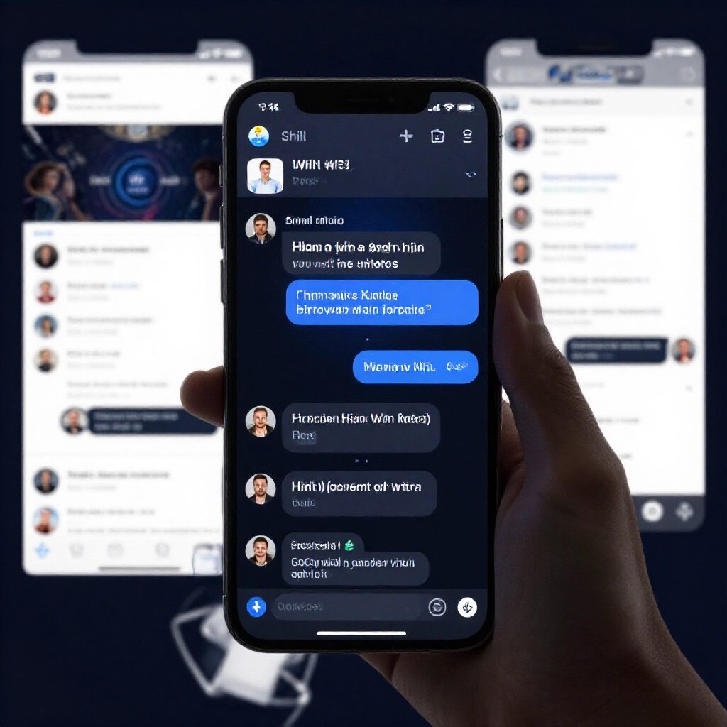 crowded social media interface on smartphone showing profit screenshots from shill accounts Line group chats promising insider tips high win rates luring users into virtual gambling trap cyber shadows