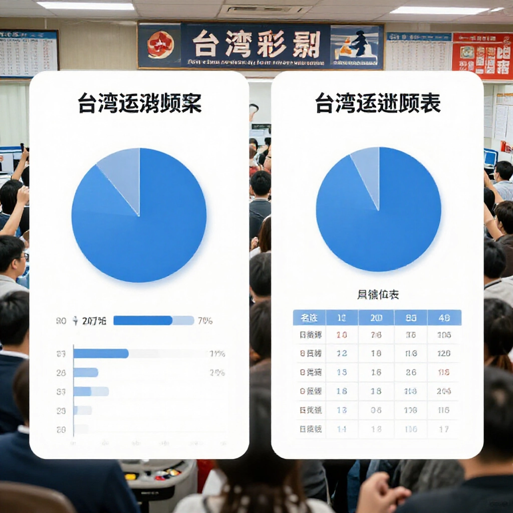 統計餅圖秀70%電腦選中頭獎對比自選,台灣彩券辦公室人群興奮,周邊官方數據報表專業風