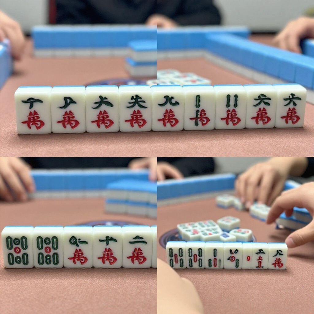 split view mahjong tiles showing valid two sided wait like four five waiting three six versus invalid three hole like two three four five six waiting one four seven tense player debate atmosphere