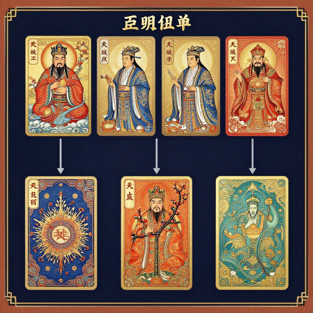黑粒仔牌階圖解,至尊寶丁三二四居首,文牌天地球梅長三等依序降階,暗底鮮豔圖案教學