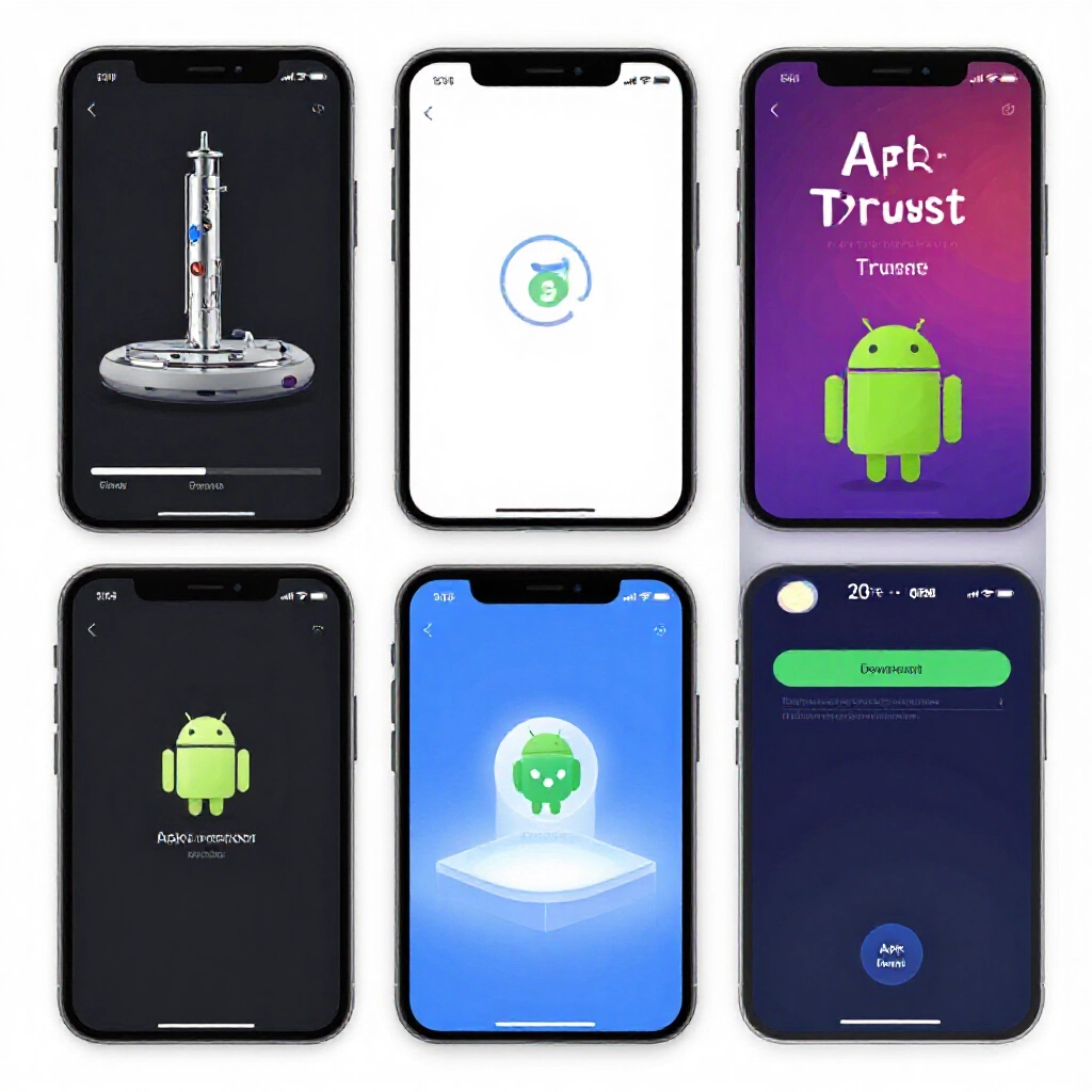 手機逐步畫面示範 APP 下載,iOS 信任步驟、Android 安裝流程與成功登入遊戲介面