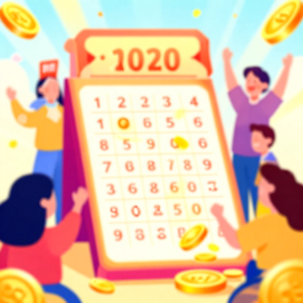 今彩539彩票號碼格獎金階梯插圖,金幣傾瀉歡呼玩家節慶氛圍